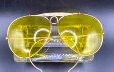 VINTAGE BULLET BAUSCH LOMB AVIATOR / SHOOTING SUNGLASSES GF W/ CASE