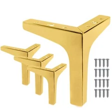Furniture Legs 4pcs 7 Inch Modern Metal Luxury Gold Triangle Sofa Table