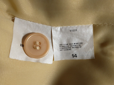 リー Vintage Bleyle Women's Yellow Cream 100% Wool 2 Button Blazer Made