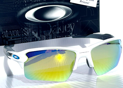 Oakley FLAK 2.0 Shiny White POLARIZED Galaxy Gold Lens Sunglass