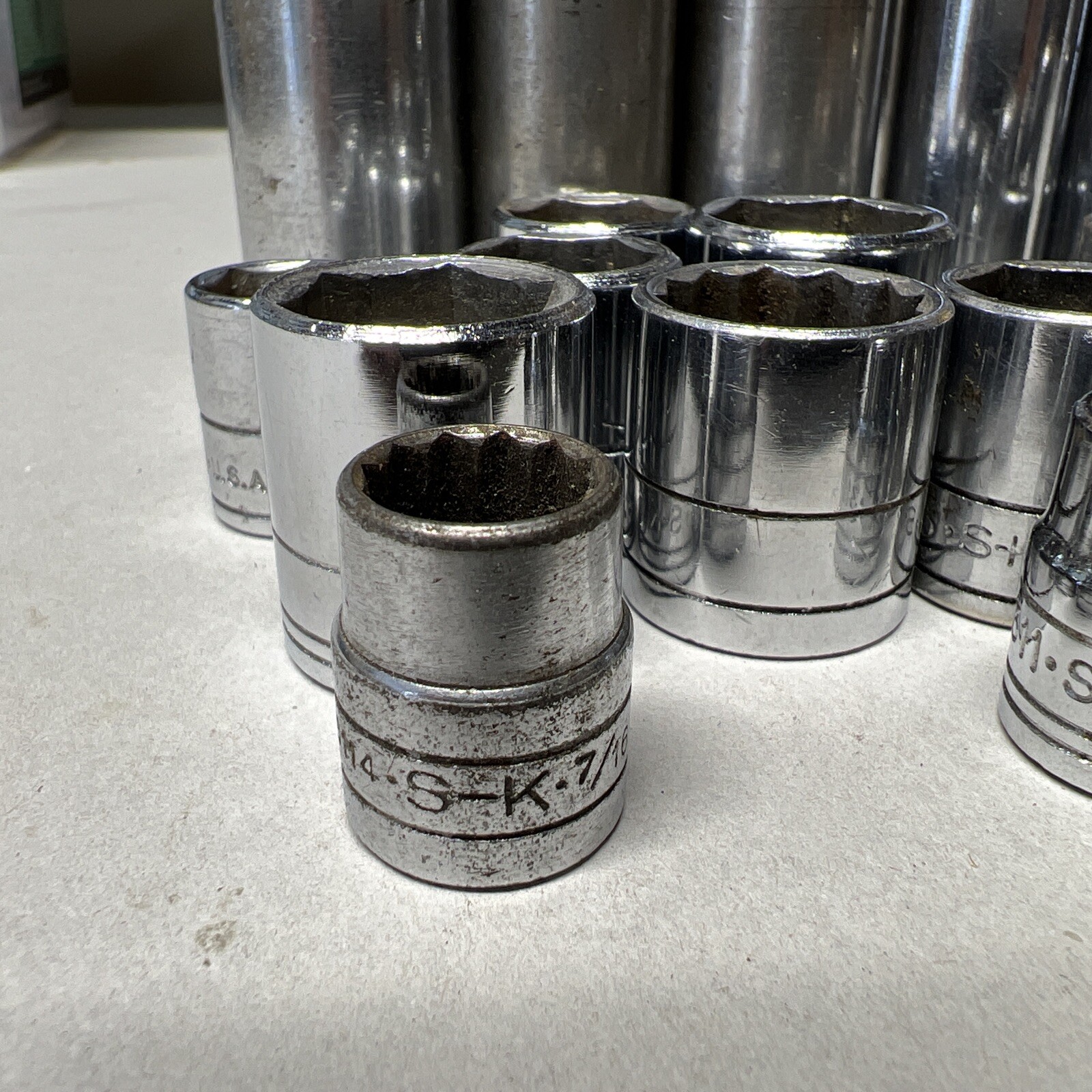 22 SK Sockets One 1/2" Drive SAE & Metric 19 3/8 Drive 2 1/4 Dr Deep