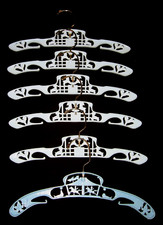 Set of 6 Vtg SANITOY INC-BABYWORLD Blue Plastic Baby-Child Clothes Hangers