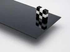 1/8" (3mm) Black Mirror Acrylic Plexiglass Plastic Sheet 24" x 12" AZM