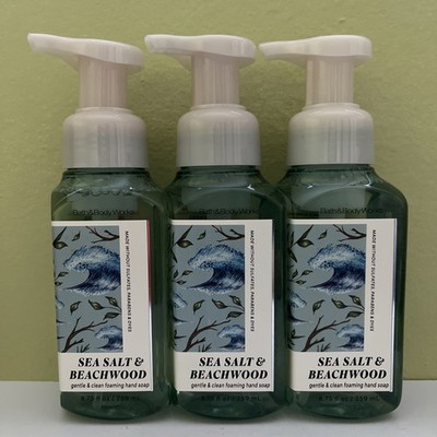 (3) Bath & Body Works SEA SALT & BEECHWOOD Gentle & Clean Foaming Hand Soap NEW