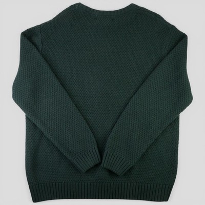 Wilt Textured Knit Sweater XXL Dark Forest Green Wool Blend Crew
