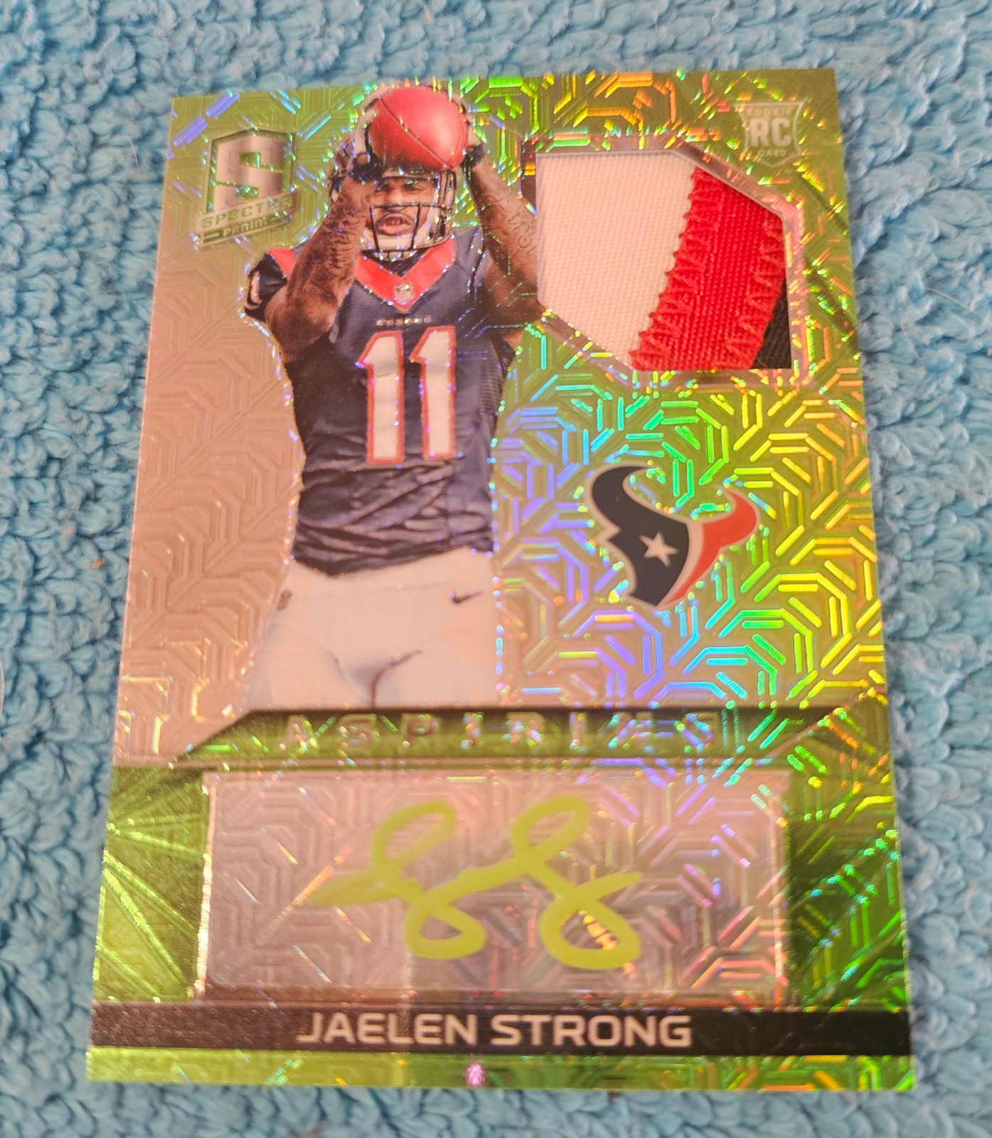 Jaelen Strong Panini Spectra Aspiring Patch Autographs #AJAJS Base