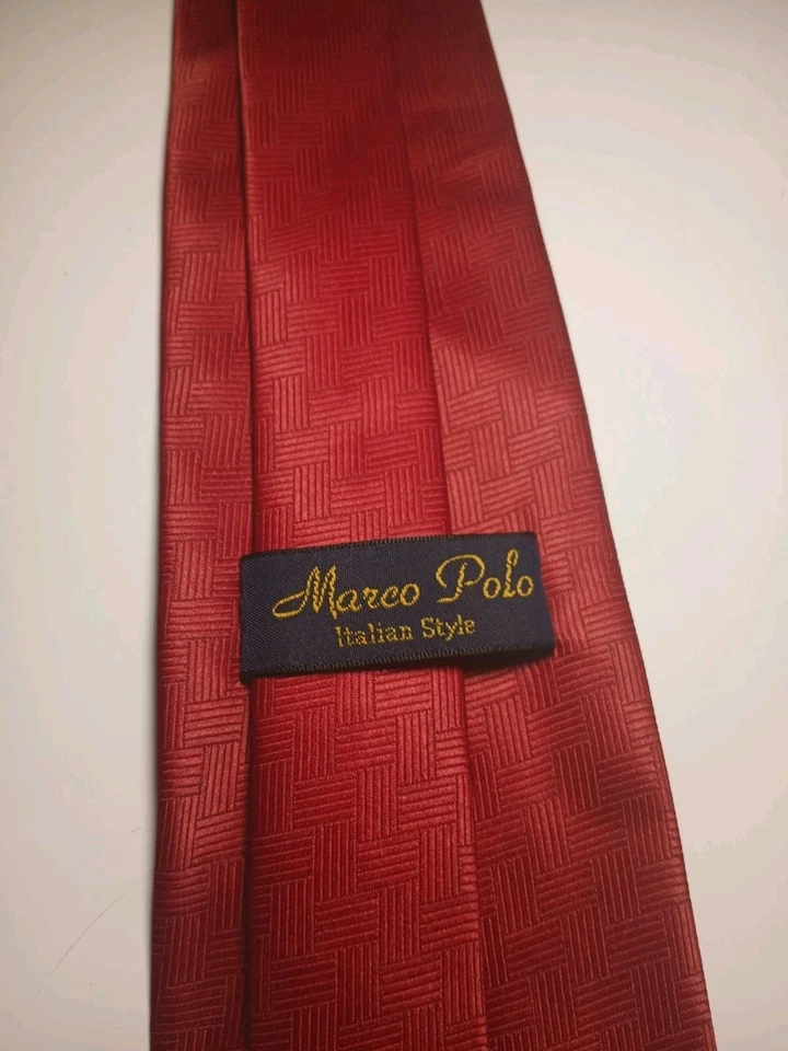 Tazas de cerveza Marco Polo novedad Tie Cheers rojo patrón geométrico 57-60" seda  Foto 3 de 4