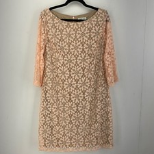 Eliza J Womens 16 Floral Lace Sheath Dress 3/4 Sleeve Feminine Modest Classic