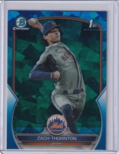 2023 Bowman Draft 1st Sapphire Refractor Zach Thornton - New York Mets #BDC-187