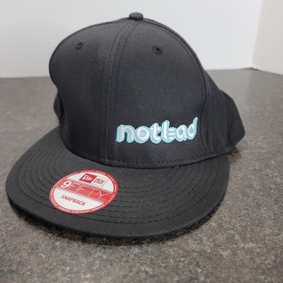 New Era Notbad Hat Cap Snap Back Mens One Size Black 9FIFTY Funny Logo