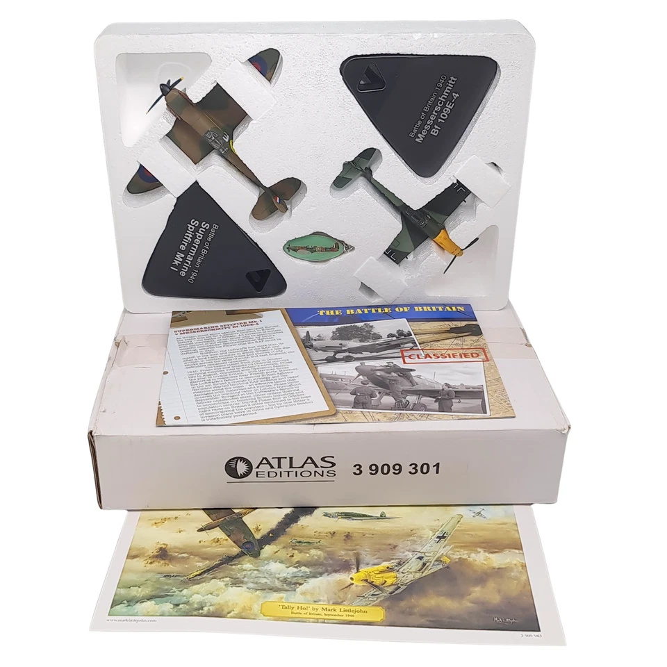 Atlas Editions Battle of Britain Spitfire, Messerschmitt Bf109E Modelos Set En Caja Foto 2 de 4