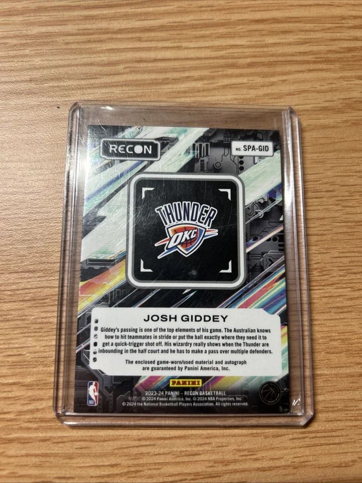 Josh Giddey 2023-24 Recon Seasoned Pro Patch Auto 03/49 JERSEY # GAME WORN BULLS - Image 2 of 2