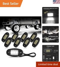 8 Pods White Rock Lights 6000K Pure White 36 LEDs SMD Chips Super Bright Neon...