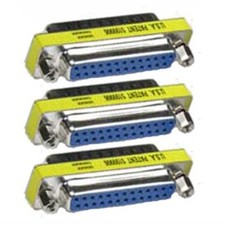 3x DB25 D-SUB 25-Pin Male to Female Port Saver Gender Changer Adapter Converter