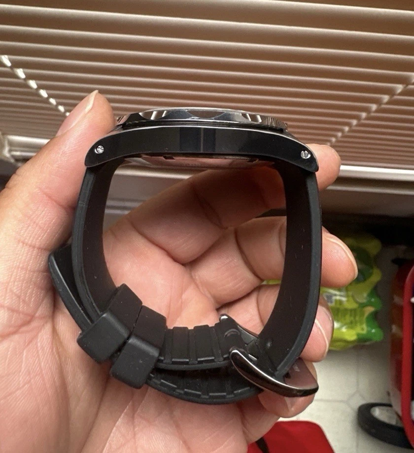 SWISS LEGEND 18010-02 TUNGSTEN CHRONO SILVER DIAL BLK SILIC STRAP “HARD TO FIND” - Image 3 of 4