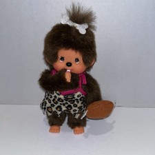 Monchhichi Caveman Girl Plush Sekiguchi Prehistoric Outfit Leopard Dress