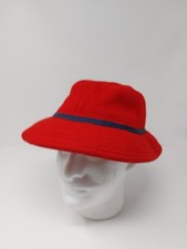 Vintage Eddie Bauer Red Wool Bucket Hat USA Made Size Small Cap 20.5"