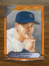 2020 Topps Gallery Hall Of Fame Gallery Orange /25 #HOFG-1 Lou Gehrig Yankees