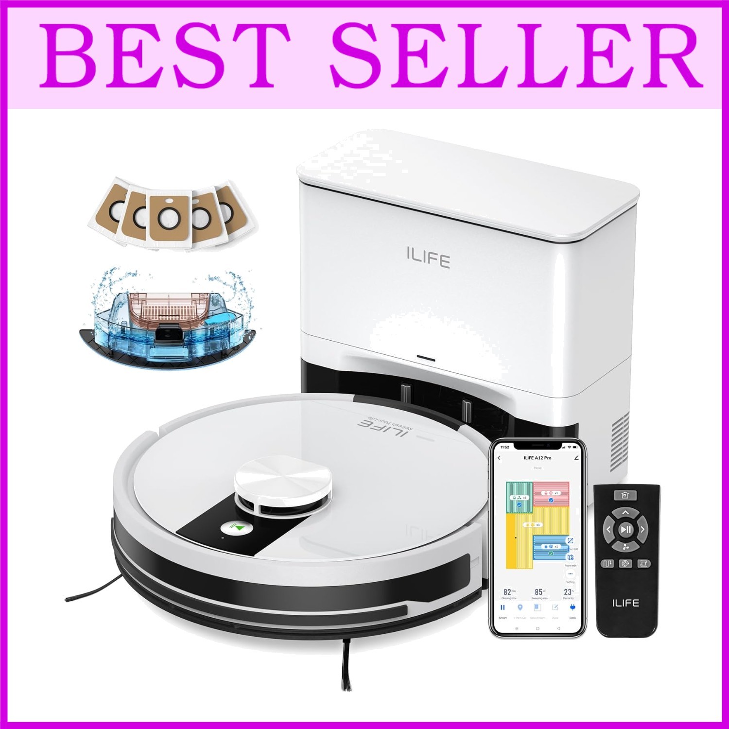 Hands-Free Cleaning Self Emptying Robot