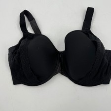 Elomi EL4383BLK Full Figure Black Lace Trim Underwire Bra 36I