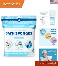 Disposable Rinse Free Bathing Wipes - 25 Pack - All-in-1 Single Use Shower Wi...
