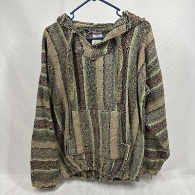 Vintage Roco La Malinche Baja Hoodie Sz XL  Drug Rug Hand Woven