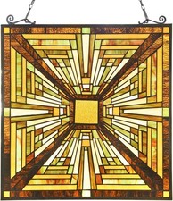 Capulina Stained Glass Window Hanging Panel Mission Elegant