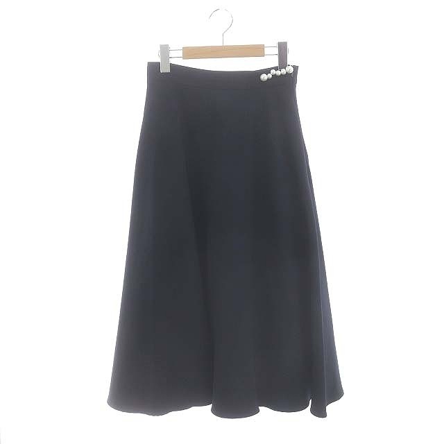 Hue Women’s Navy Faux Pearl Long Skirt Day to Evening Size S-36
