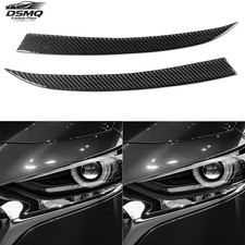 Real Carbon Fiber Front Headlight Eyelid Eyebrow Cover For Mazda 3 Axela 2019-26 Real Carbon Fiber Front Headlight Eyelid Eyebrow Cover For Mazda 3 Axela 2019-26