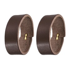 2Pcs Leather Belt Loop Keeper 11.5cm Girth Belt Strap Ring Buckle Coffee for DIY