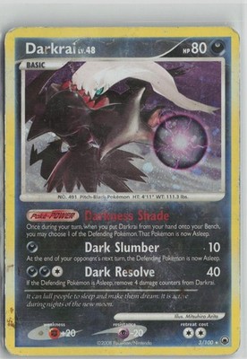 Darkrai 3/100 Holo Rare Majestic Dawn Pokemon Holo Damaged
