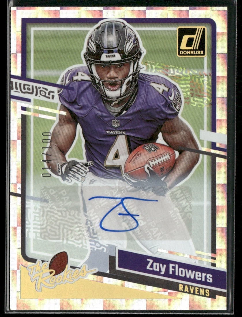 Zay Flowers Panini Donruss the Rookies #9 Autograph