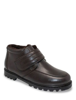 Herren Leder Touch Verschluss Stiefel Weite Passform von Chums