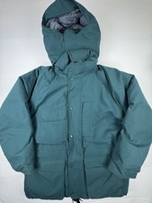 Eddie Bauer Jacket Men s Large Green Goose Down Gore-Tex Hooded Parka Vintage