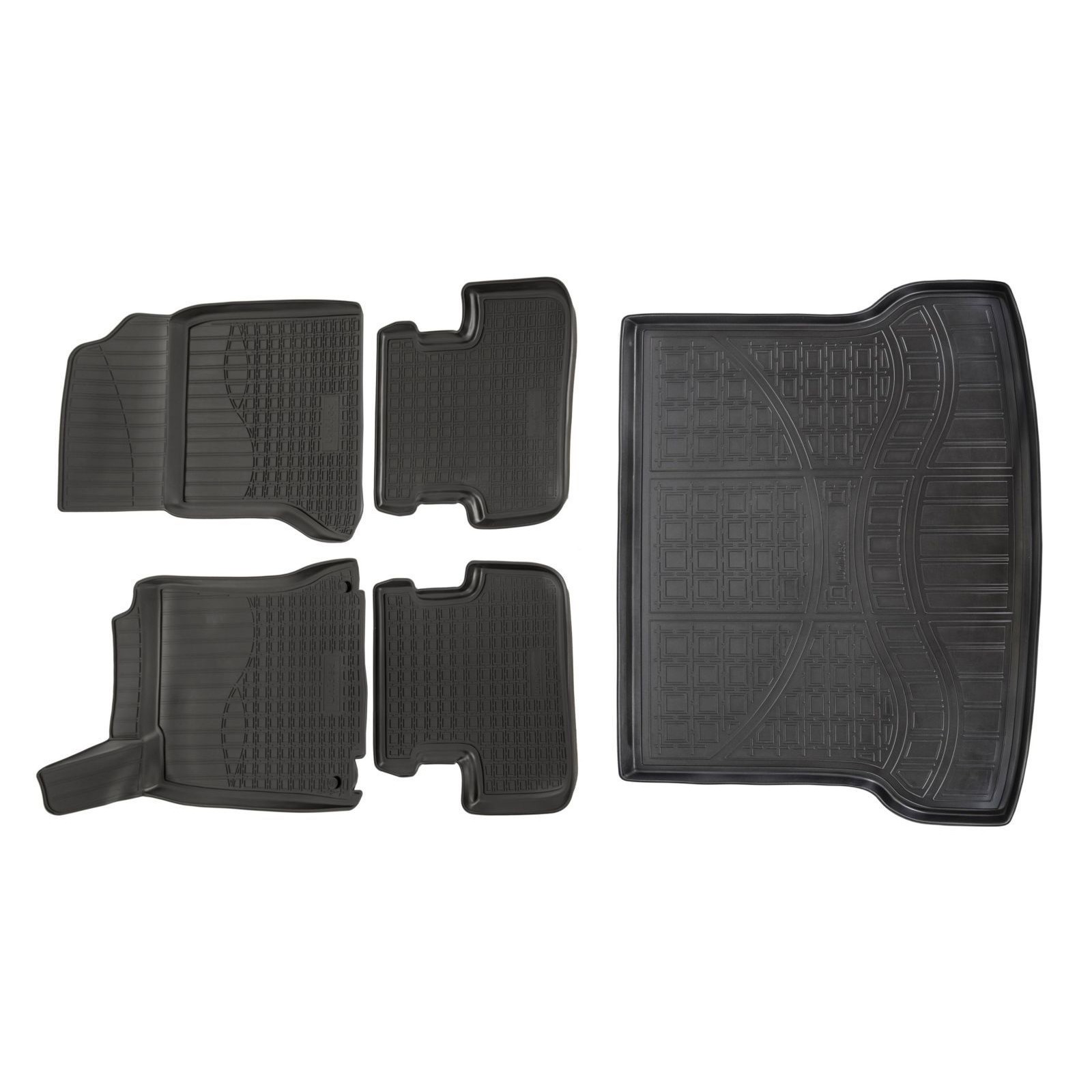 Tapis en caoutchouc Mercedes GLA X156 et bac de coffre noir sur mesure pour modèles 2013-2020