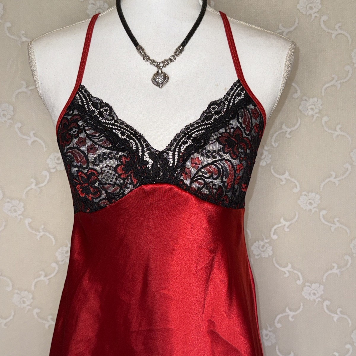 chinese dress ladies Satin Scoop Neck Dress With Lace Up Back main image 1