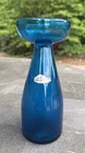 Vintage Blenko Glass 722M Electric Blue Vase 9"