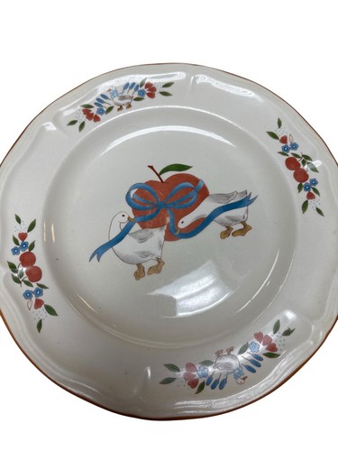 Gibson Applejack Goose Dinnerware Set 7 Pc Plates Bowls Farmhouse