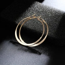 Argollas Grandes de Mujer Chapada en Oro 10K de Cristal Fina Regalos Para Mujer