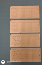 IBM Mainframe Computer Data Punch Card Lot of 4 80 Column Retro Computer Program