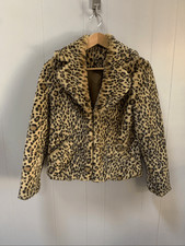 leopard print faux fur jacket