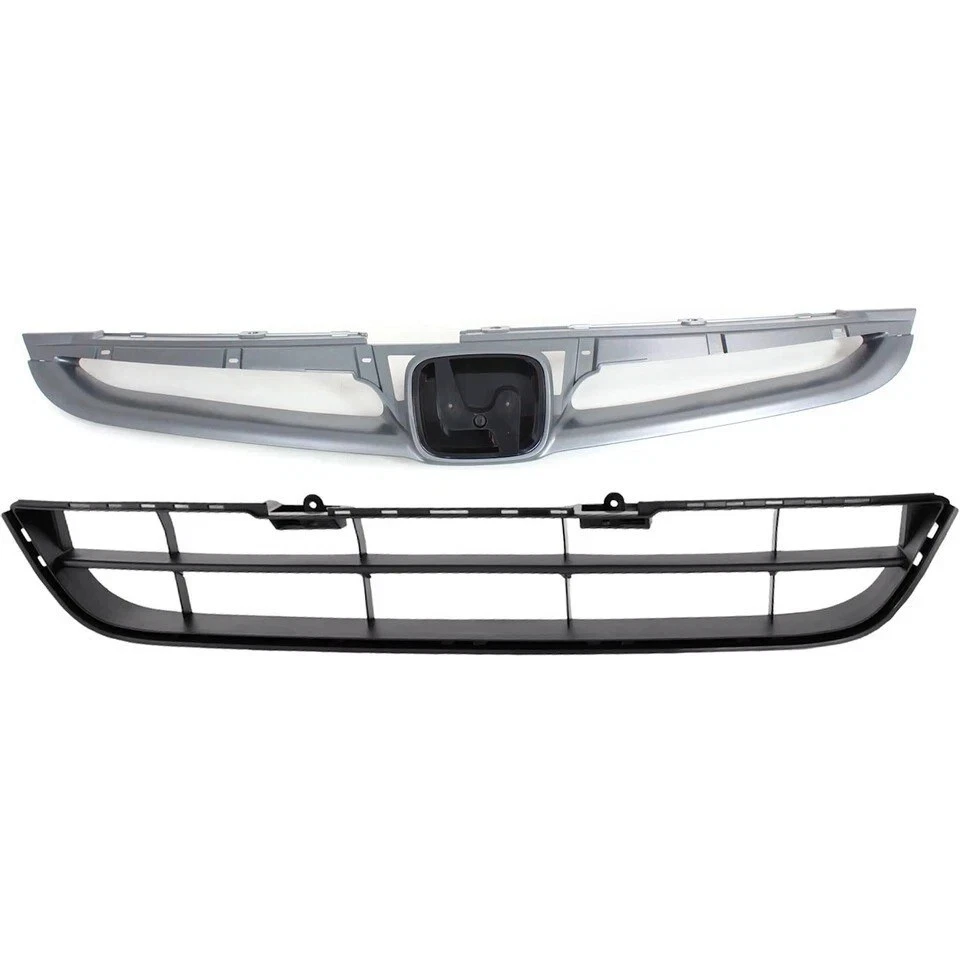 Fits 2006-2007 Honda Accord Sedan Front Bumper Upper Grille And Lower Grille 2PC - Imagem 2 de 4