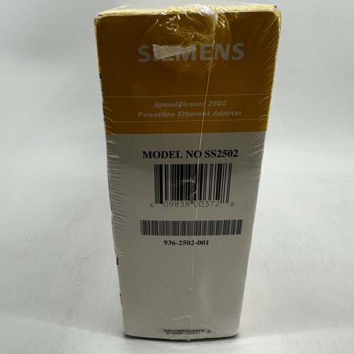 Siemens SpeedStream Powerline Ethernet Adapter SS2502 HomePlug New Sealed Box - Afbeelding 6 van 13