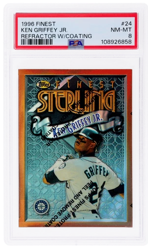 1996 Finest Ken Griffey Jr. Refractor With Coating #24 PSA 8