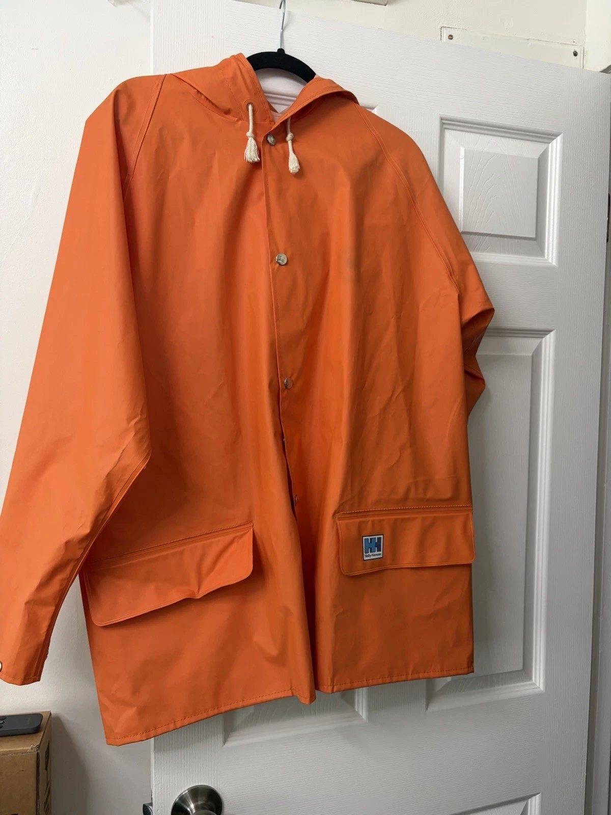 Vintage Helly Hansen Unisex D235 PVC Laminated Raincoat Jacket Medium M - 50-52