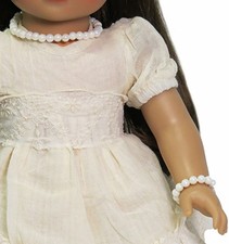 White Pearl Necklace & Bracelet Jewelry designed for 18" American Girl Size Doll