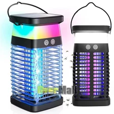 Solar Bug Zapper Outdoor Waterproof, Portable Pest Control Electric Mosquito Zap