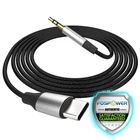 FosPower Aux to USB C Cable, USB-C to Aux Adapter 3.5mm Jack Aux Cord to Type C