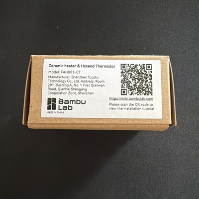 OEM Bambu Lab Ceramic Heater Hotend Thermistor 3 Pack P1P P1S 3D Parts FAH001-CT