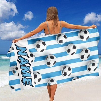 1pc ized Name/Text Theme Beach Towel - Custom with Name/Text, Large Pool & Bat